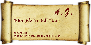 Adorján Gábor névjegykártya