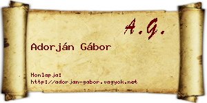 Adorján Gábor névjegykártya