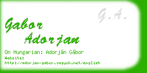 gabor adorjan business card